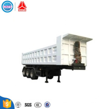 China factory hydraulic cylinder 3 axle 35 cubic meter u shape dump tipping tipper semi trailer